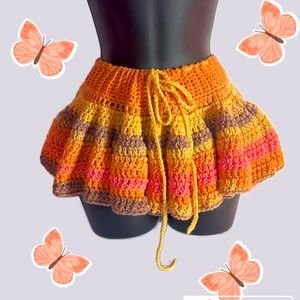 Colorful Crochet Mini Skirt